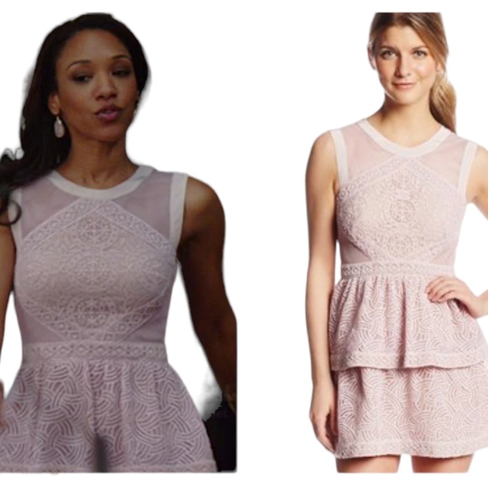 BGBGMaxazria Lace Mini Cocktail Ruffle  Summer Lavender Mist Dress